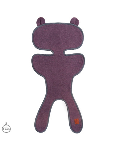 TermoMiś® Merino thermoregulierende Sitzauflage für Autositz und Kinderwagen – Pflaume