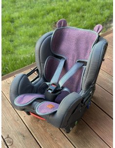 TermoMiś® Merino thermoregulierende Sitzauflage für Autositz und Kinderwagen – Pflaume