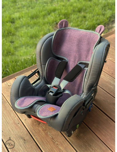 TermoMiś® Merino thermoregulierende Sitzauflage für Autositz und Kinderwagen – Pflaume