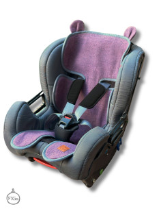 TermoMiś® Merino thermoregulierende Sitzauflage für Autositz und Kinderwagen – Pflaume