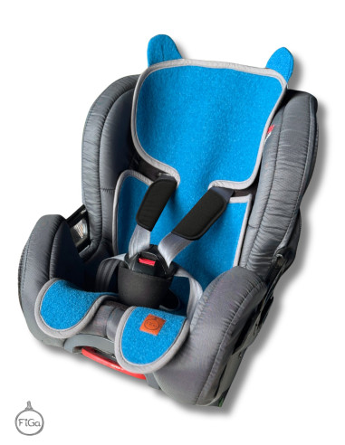 TermoMiś® Merino thermoregulierende Sitzauflage für Autositz und Kinderwagen – Türkis