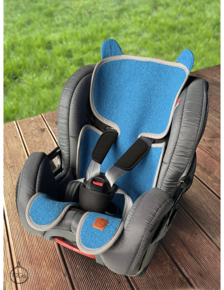 TermoMiś® Merino thermoregulierende Sitzauflage für Autositz und Kinderwagen – Türkis