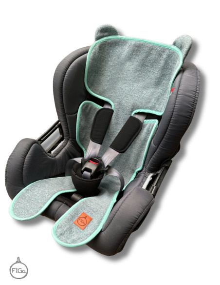 TermoMiś® Merino thermoregulierende Sitzauflage für Autositz und Kinderwagen – Mintgrün