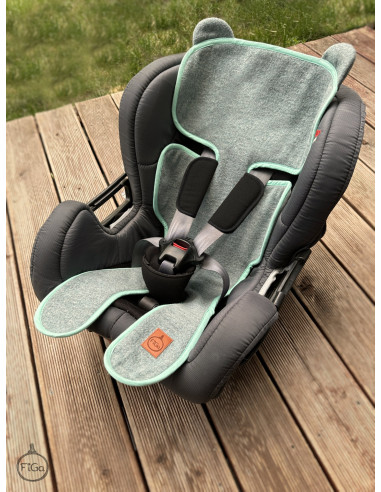 TermoMiś® Merino thermoregulierende Sitzauflage für Autositz und Kinderwagen – Mintgrün