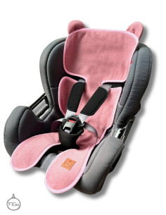 TermoMiś® Merino thermoregulierende Sitzauflage für Autositz und Kinderwagen – Schmutziges Rosa