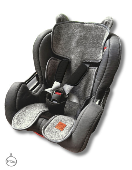 TermoMiś® Merino thermoregulierende Sitzauflage für Autositz und Kinderwagen – Grau