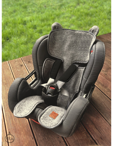 TermoMiś® Merino thermoregulierende Sitzauflage für Autositz und Kinderwagen – Grau