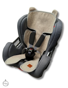 TermoMiś® Merino thermoregulierende Sitzauflage für Autositz und Kinderwagen – Beige
