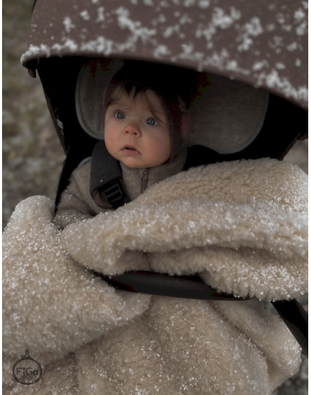 TermoMiś – wkładka merino do fotelika i wózka - Beż