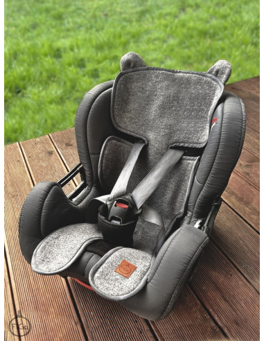 TermoMiś – wkładka merino do fotelika i wózka - Szara