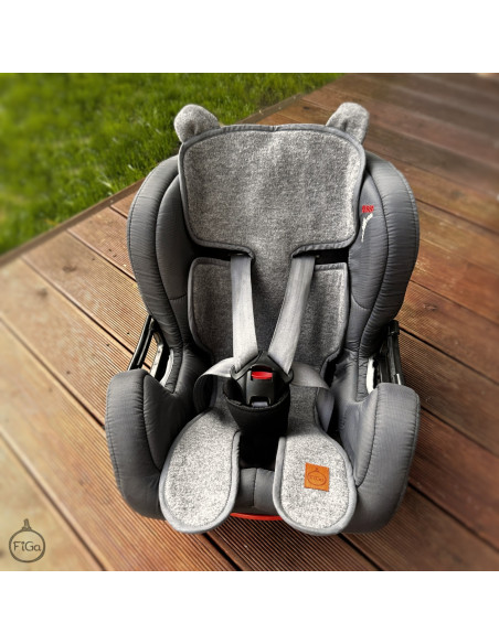 TermoMiś – wkładka merino do fotelika i wózka - Szara