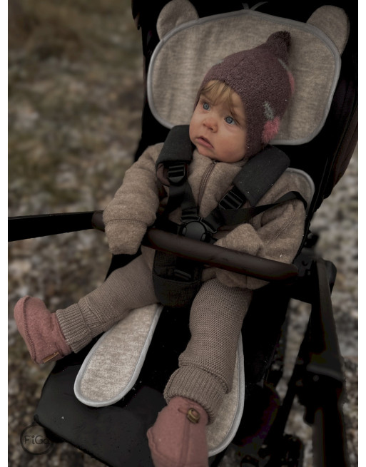 TermoMiś – wkładka merino do fotelika i wózka - Beż