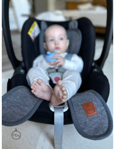 TermoMiś – wkładka merino do fotelika i wózka - Szara