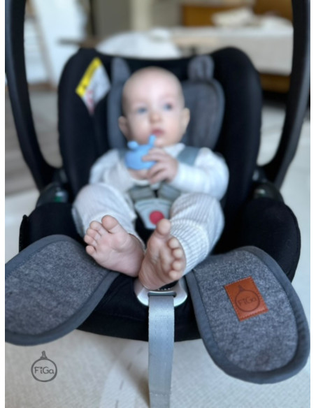 TermoMiś – wkładka merino do fotelika i wózka - Szara