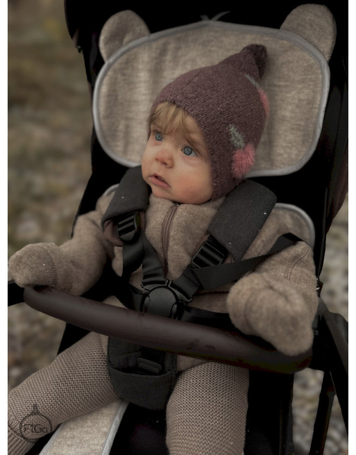 TermoMiś – wkładka merino do fotelika i wózka - Beż