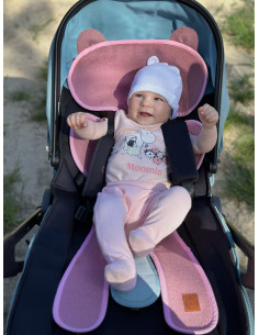 TermoMiś® Merino thermoregulierende Sitzauflage für Autositz und Kinderwagen – Schmutziges Rosa 2