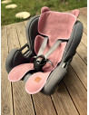 TermoMiś® Merino thermoregulierende Sitzauflage für Autositz und Kinderwagen – Schmutziges Rosa