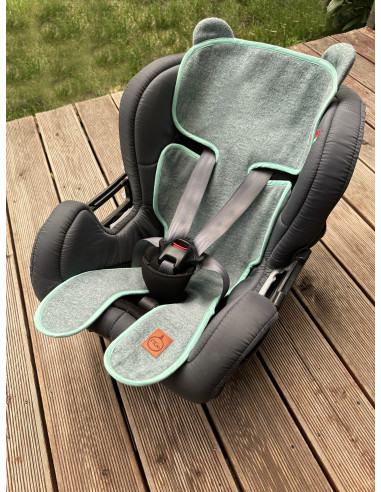 TermoMiś® Merino thermoregulierende Sitzauflage für Autositz und Kinderwagen – Mintgrün