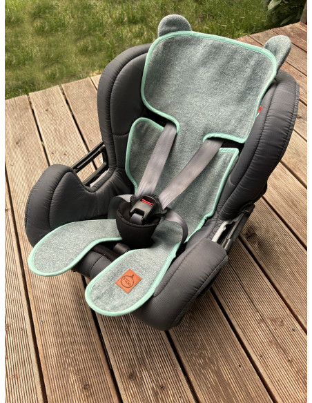 TermoMiś® Merino thermoregulierende Sitzauflage für Autositz und Kinderwagen – Mintgrün